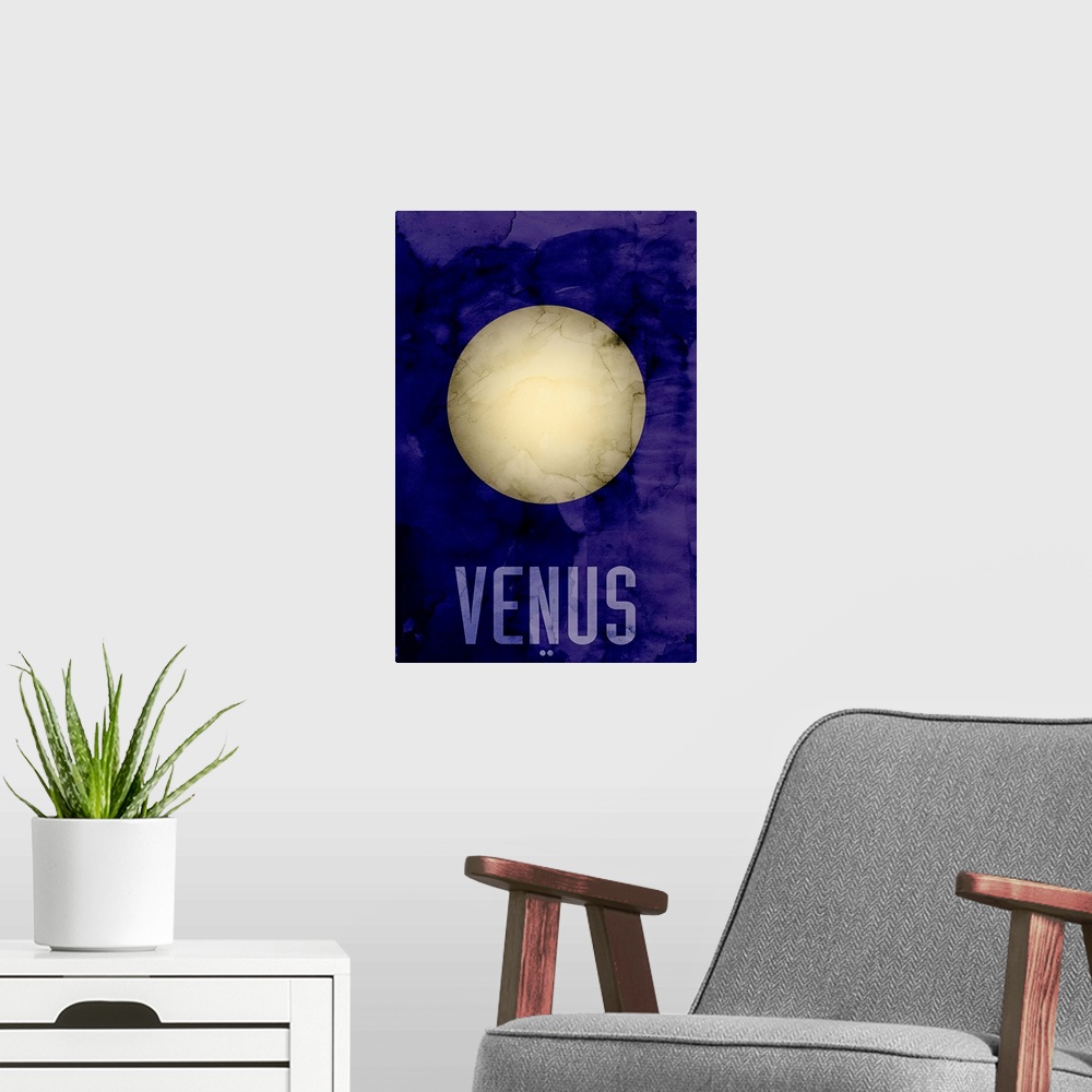 A modern room featuring The Planet Venus, number 2 in a set of 9 prints featuring the planets of our Solar System. Venus ...