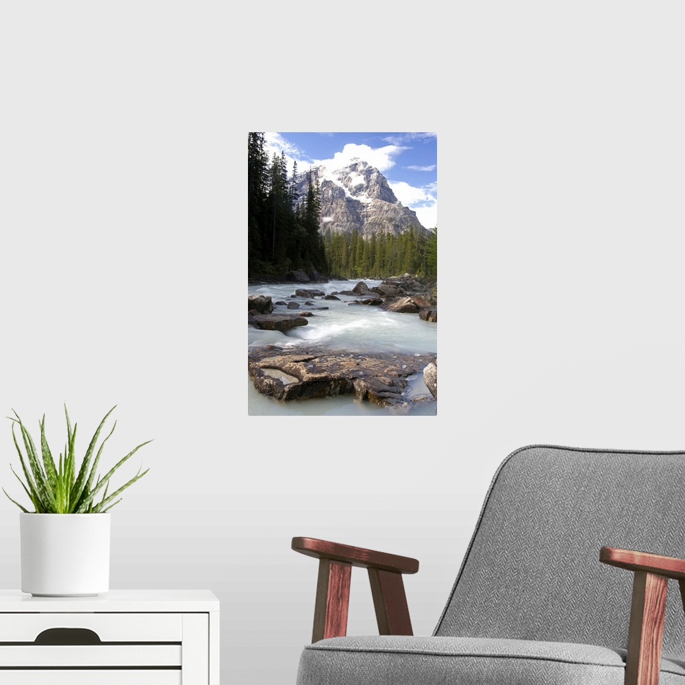 A modern room featuring Mount Stephen and Yoho River, Yoho National Park, British Columbia, Canada