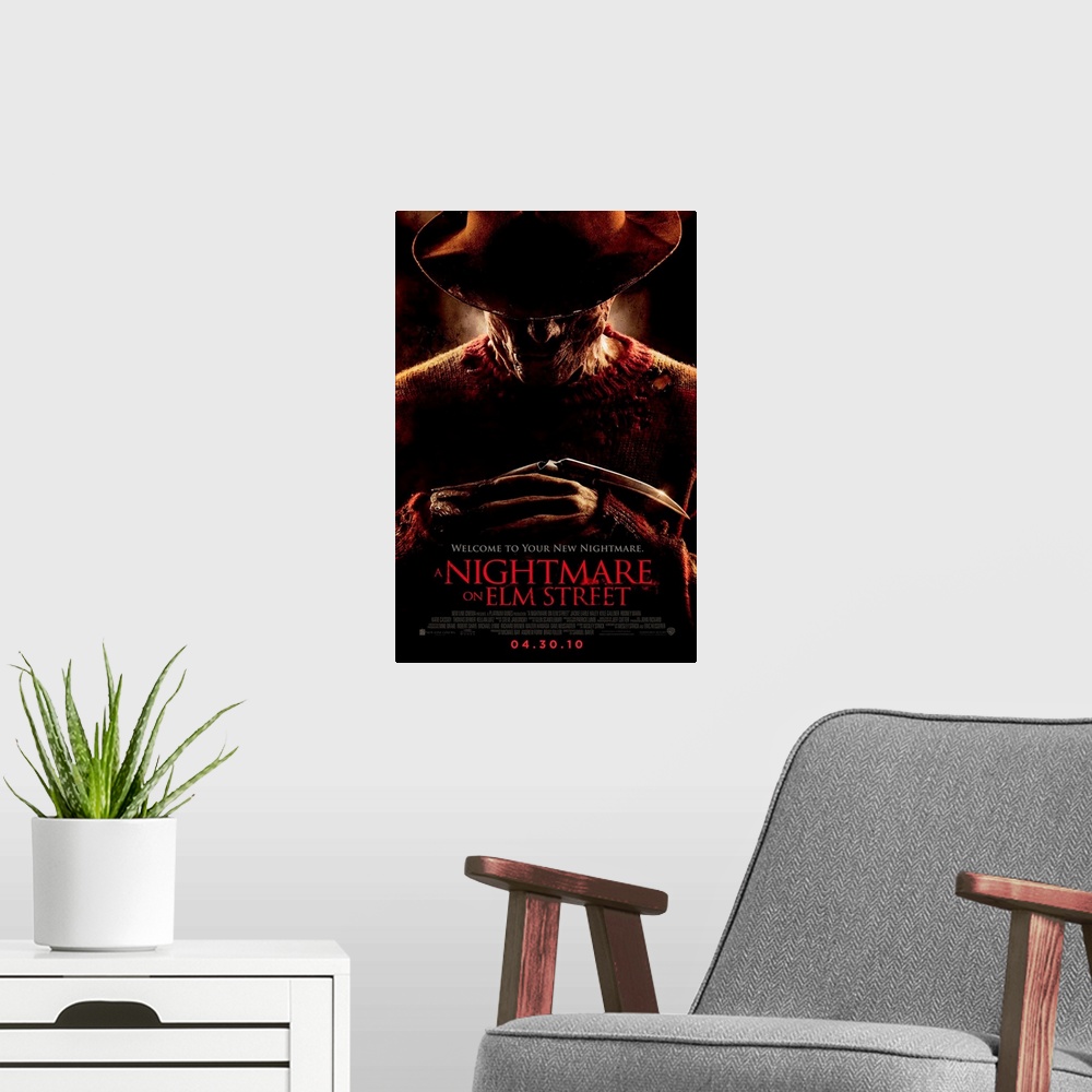 A modern room featuring A re-imagining of the horror icon Freddy Krueger, a serial-killer who wields a glove with four bl...