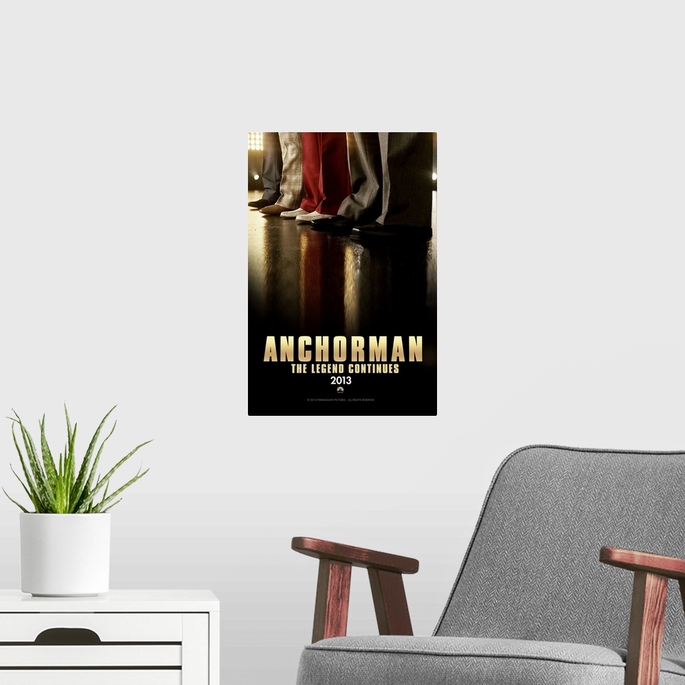 A modern room featuring Anchorman: The Legend Continues - Movie Poster