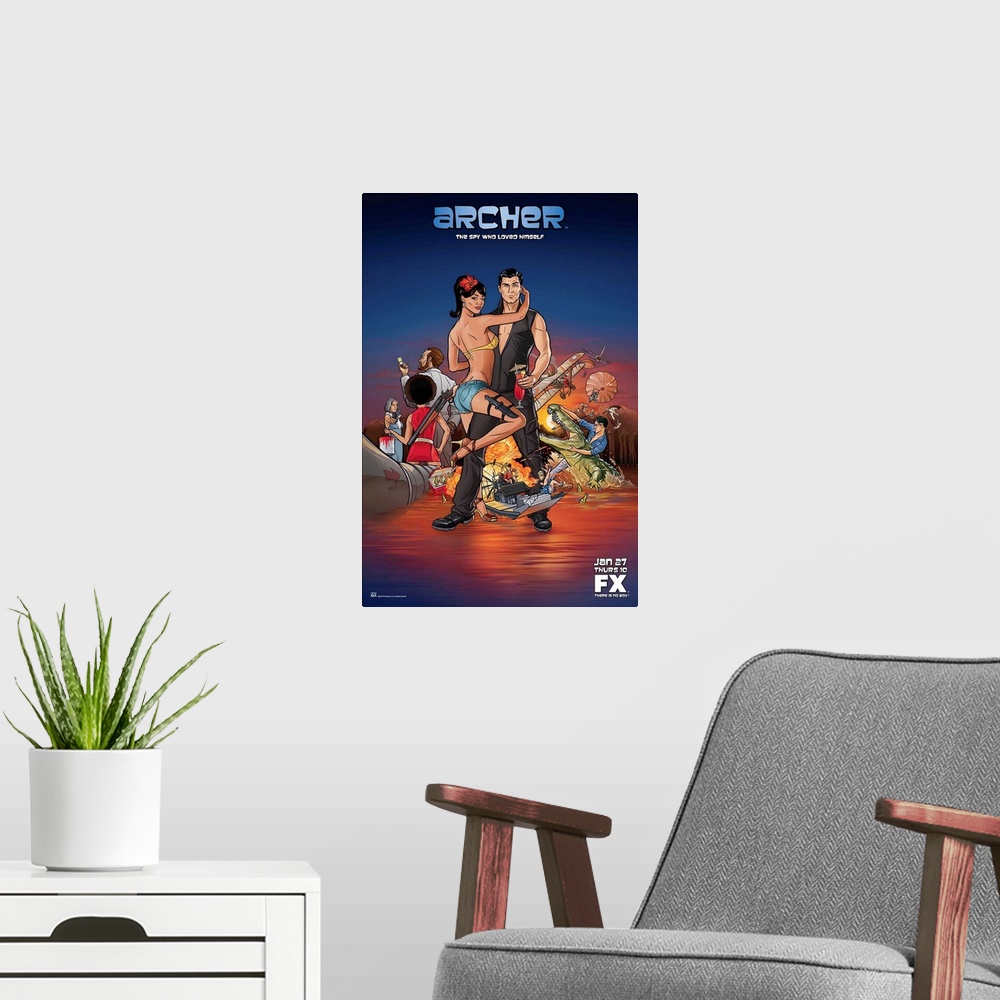 A modern room featuring Archer - TV Poster