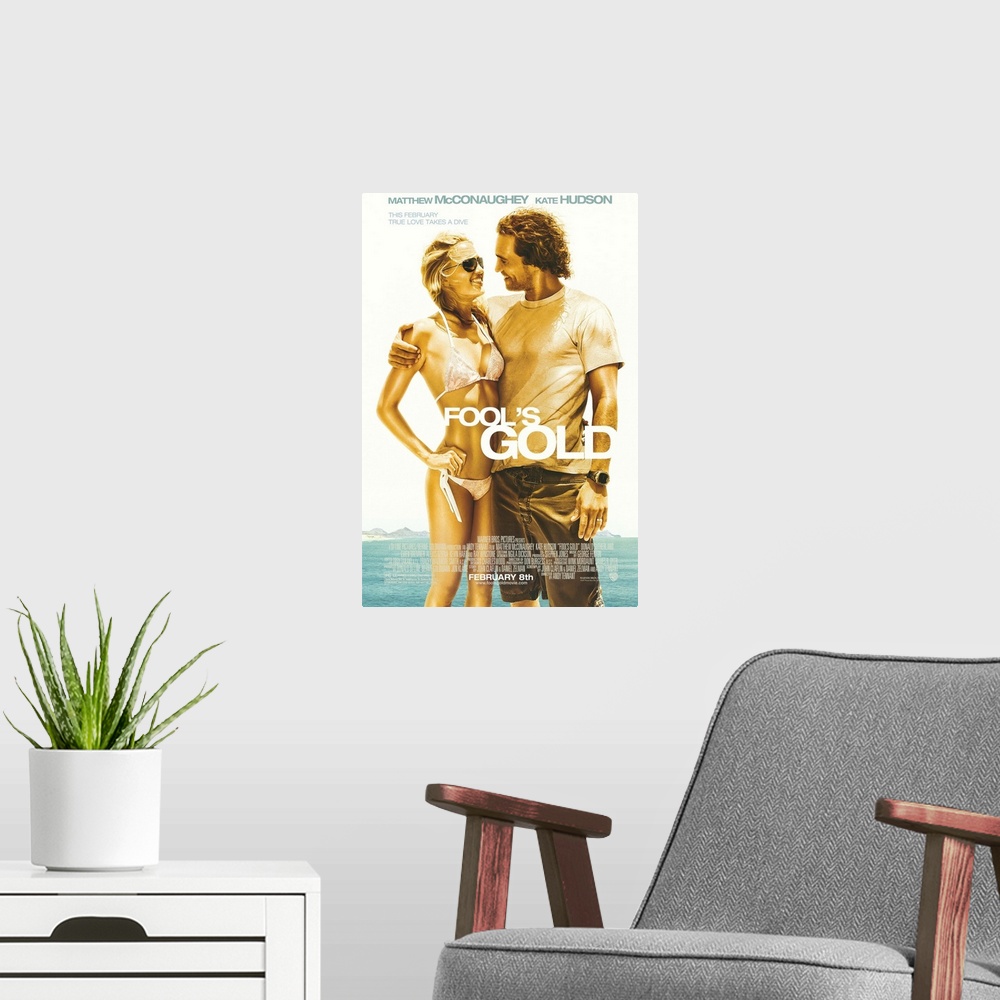 A modern room featuring Fool's Gold - Movie Poster