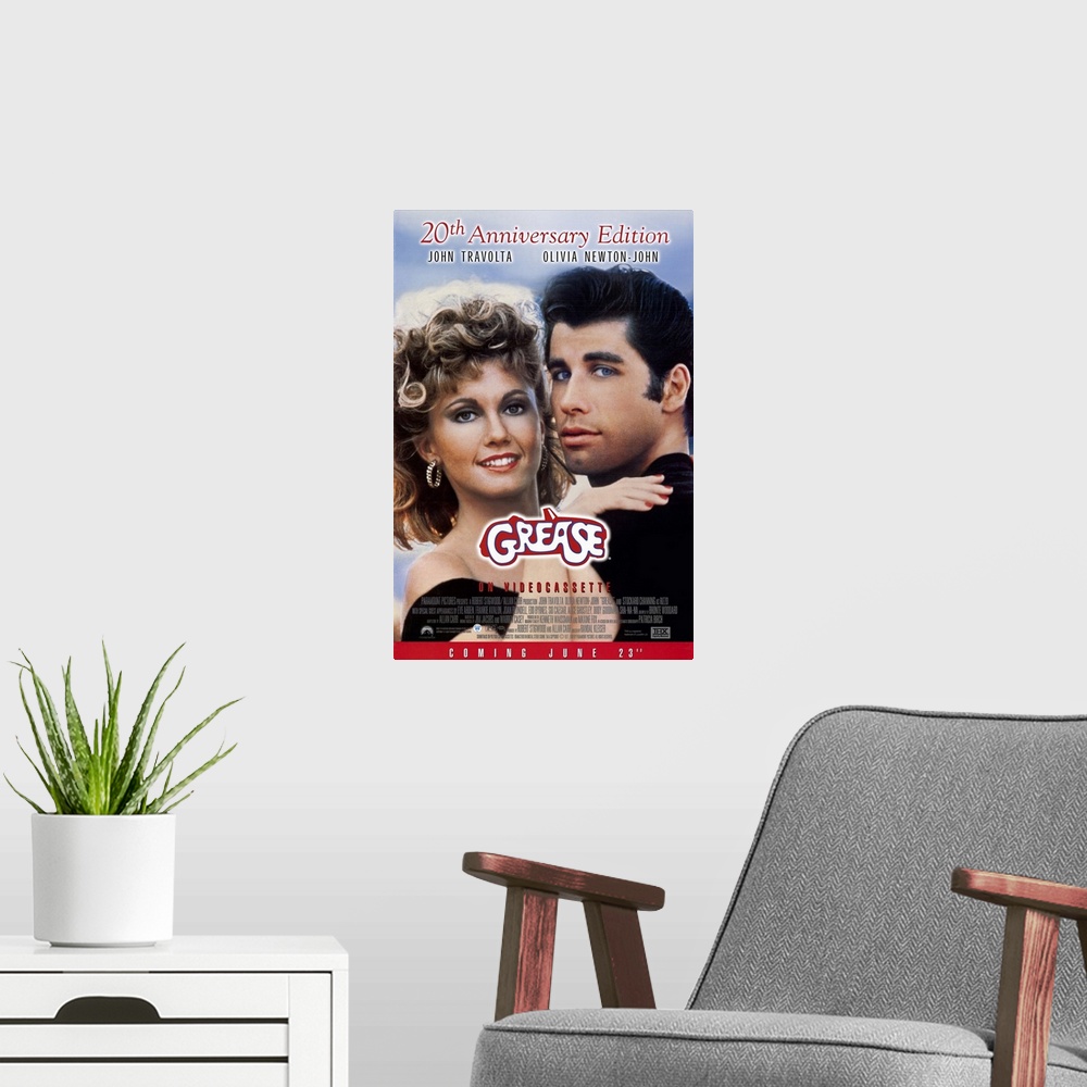 A modern room featuring Grease (1987)