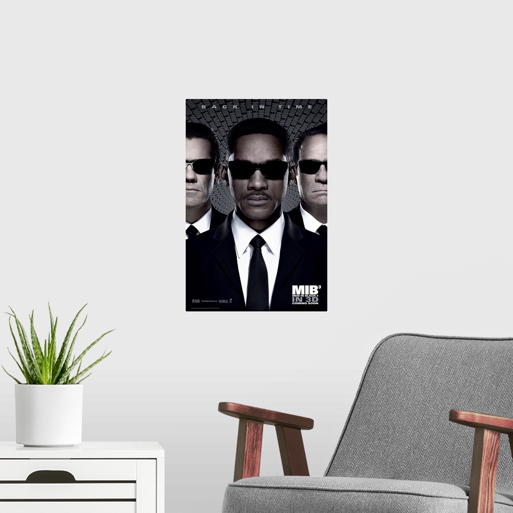 A modern room featuring Men in Black 3 - Movie Poster