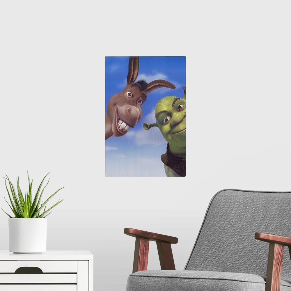 A modern room featuring Shrek 2 (2004)
