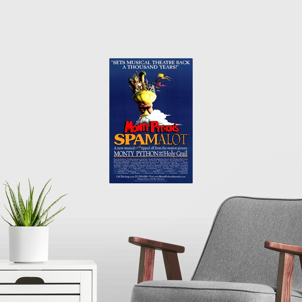 A modern room featuring Spamalot (Broadway) ()