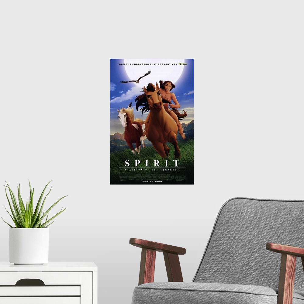 A modern room featuring Spirit is a wild stallion and leader of his herd, who is captured and treated badly by a Cavalry ...