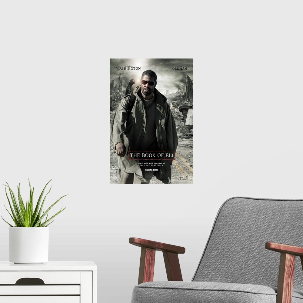 A modern room featuring The Book of Eli - Movie Poster