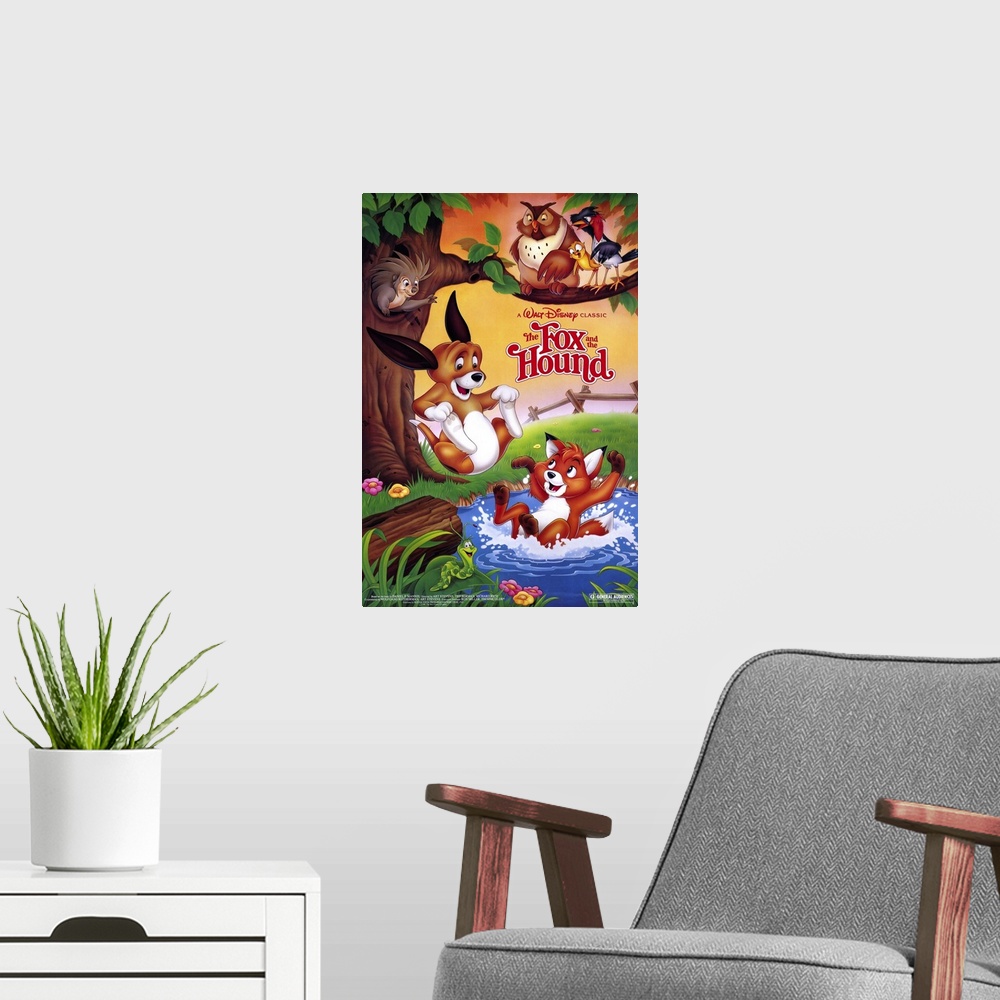 A modern room featuring The Fox and the Hound (1988)