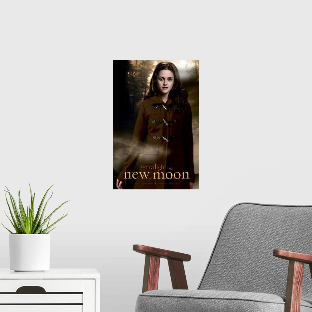 A modern room featuring The Twilight Saga: New Moon - Movie Poster