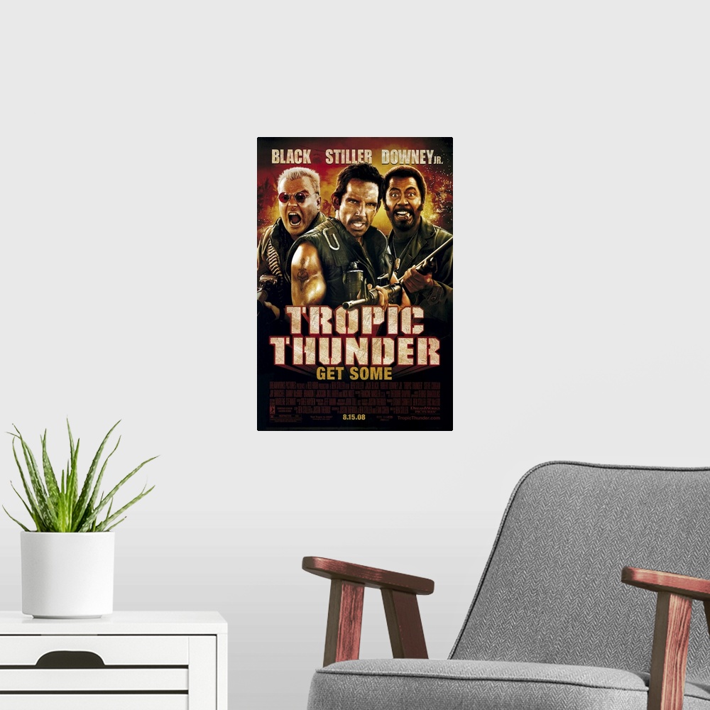 A modern room featuring Tropic Thunder (2008)