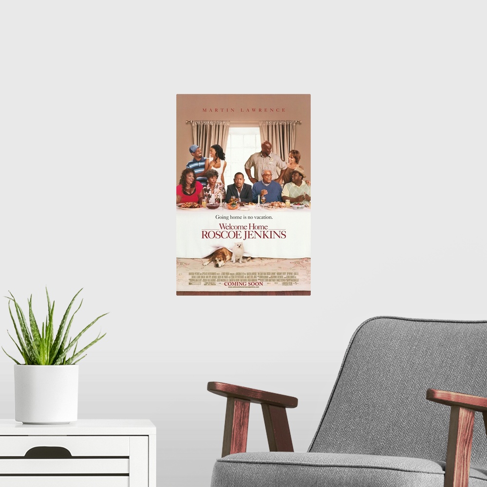 A modern room featuring Welcome Home Roscoe Jenkins - Movie Poster