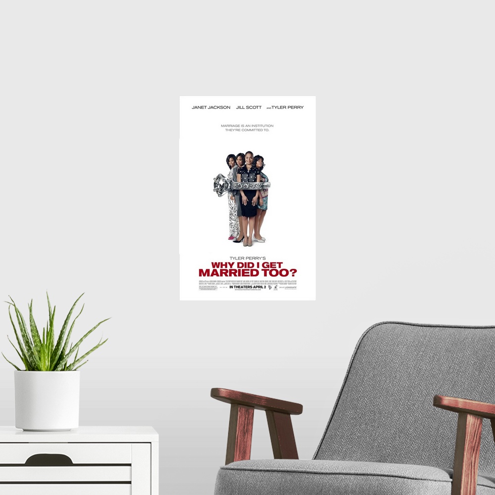 A modern room featuring Why Did I Get Married Too - Movie Poster