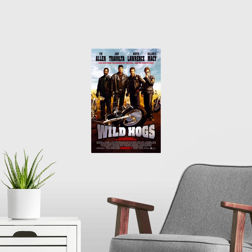 A modern room featuring Wild Hogs (2007)
