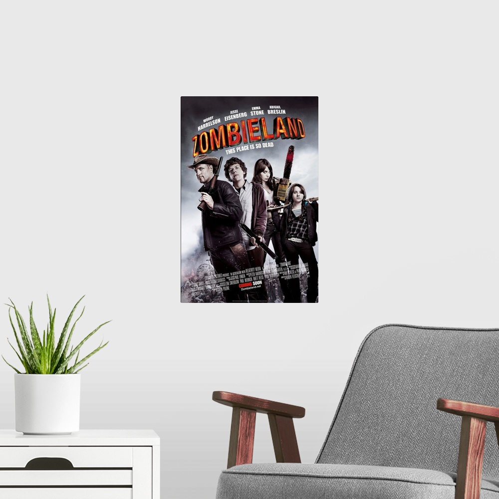 A modern room featuring Zombieland - Movie Poster - UK