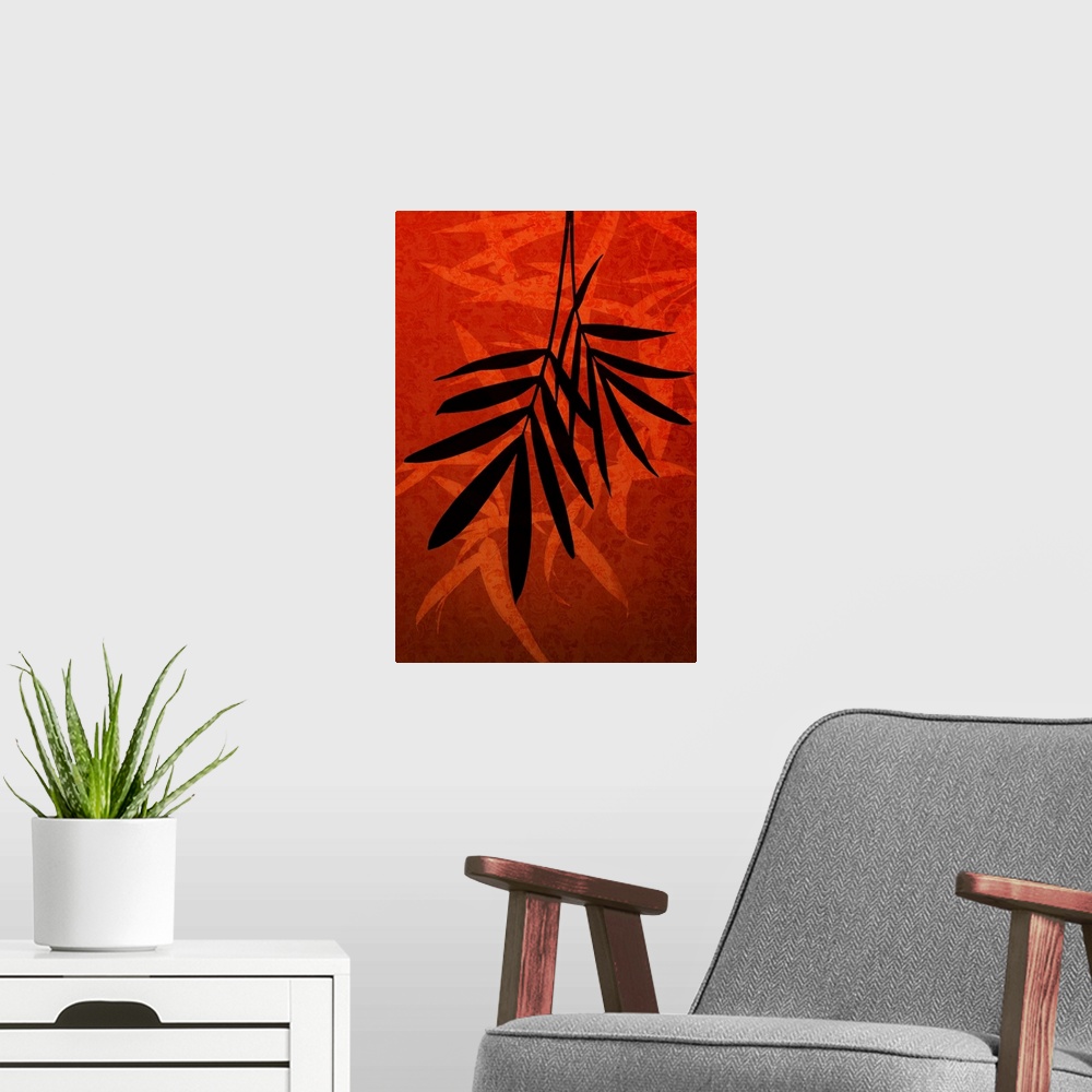 A modern room featuring Red Bamboo II