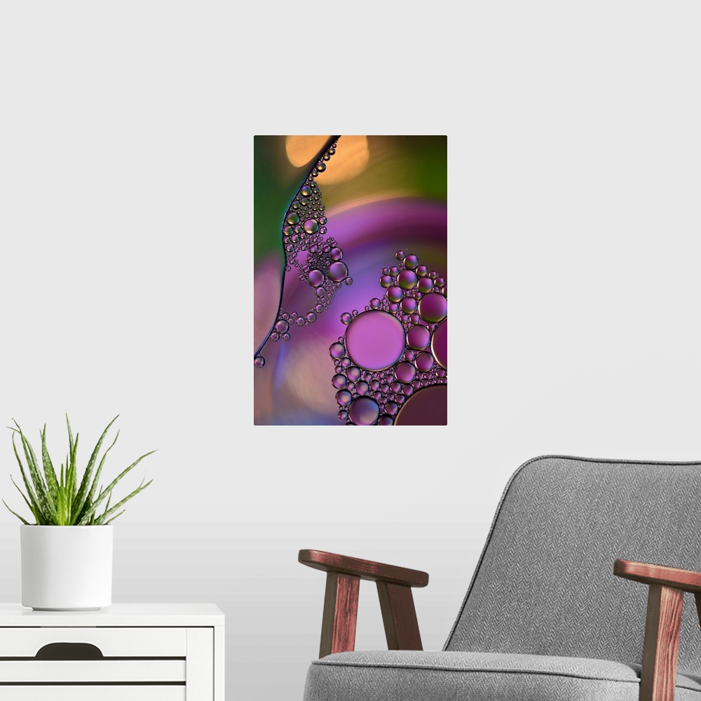 A modern room featuring Oil Droplets Rainbow