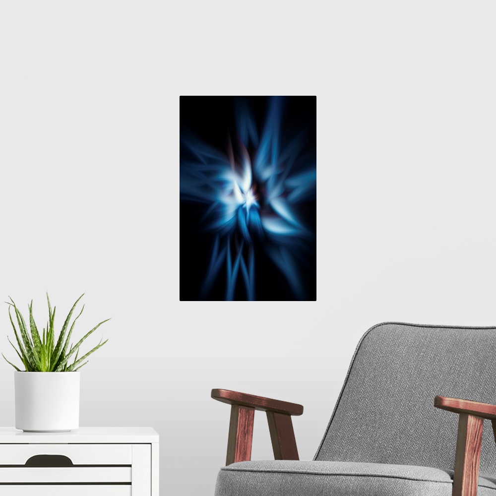 A modern room featuring Abstract Photography created using photographic manipulation
