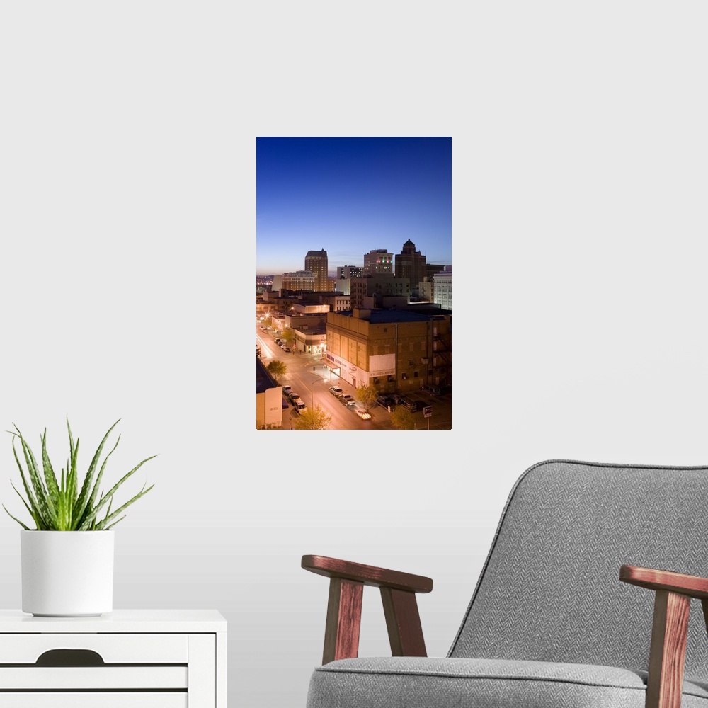 A modern room featuring High angle view of buildings in a city, El Paso, Texas