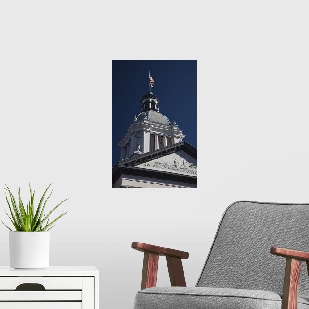 A modern room featuring Low angle view of a government building, State Capitol Building, Tallahassee, Florida