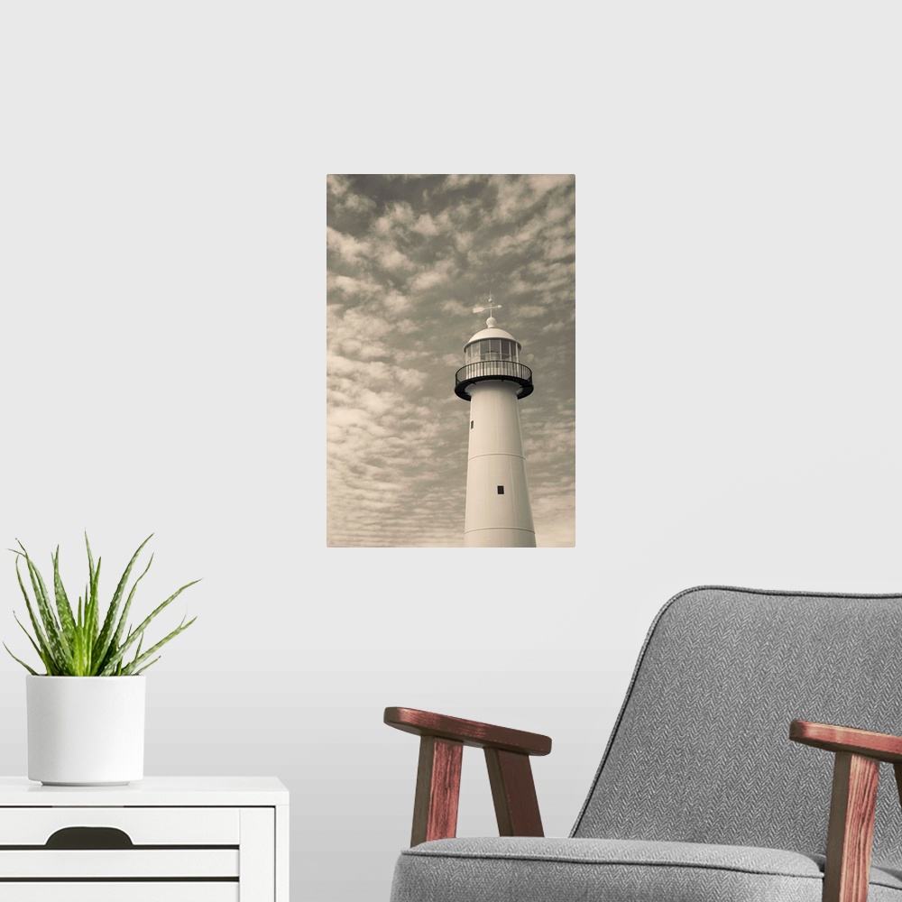 A modern room featuring Low angle view of a lighthouse, Biloxi Lighthouse, Biloxi, Mississippi