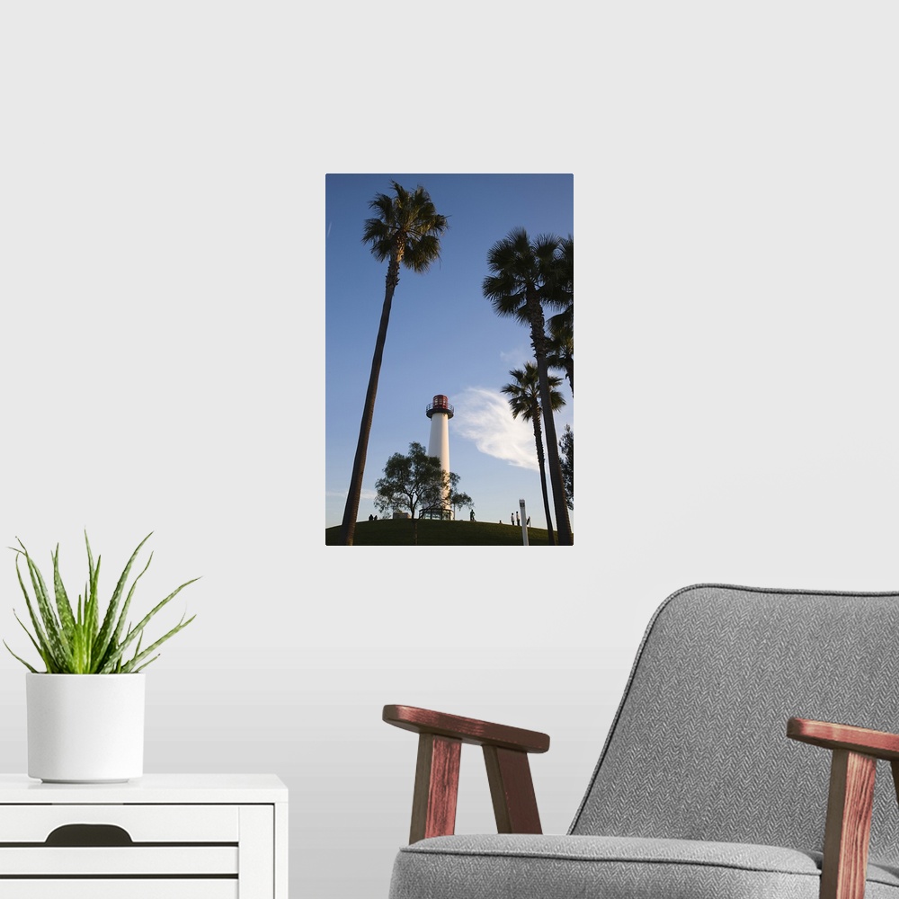 A modern room featuring USA, California, Long Beach, Shoreline Village Lighthouse