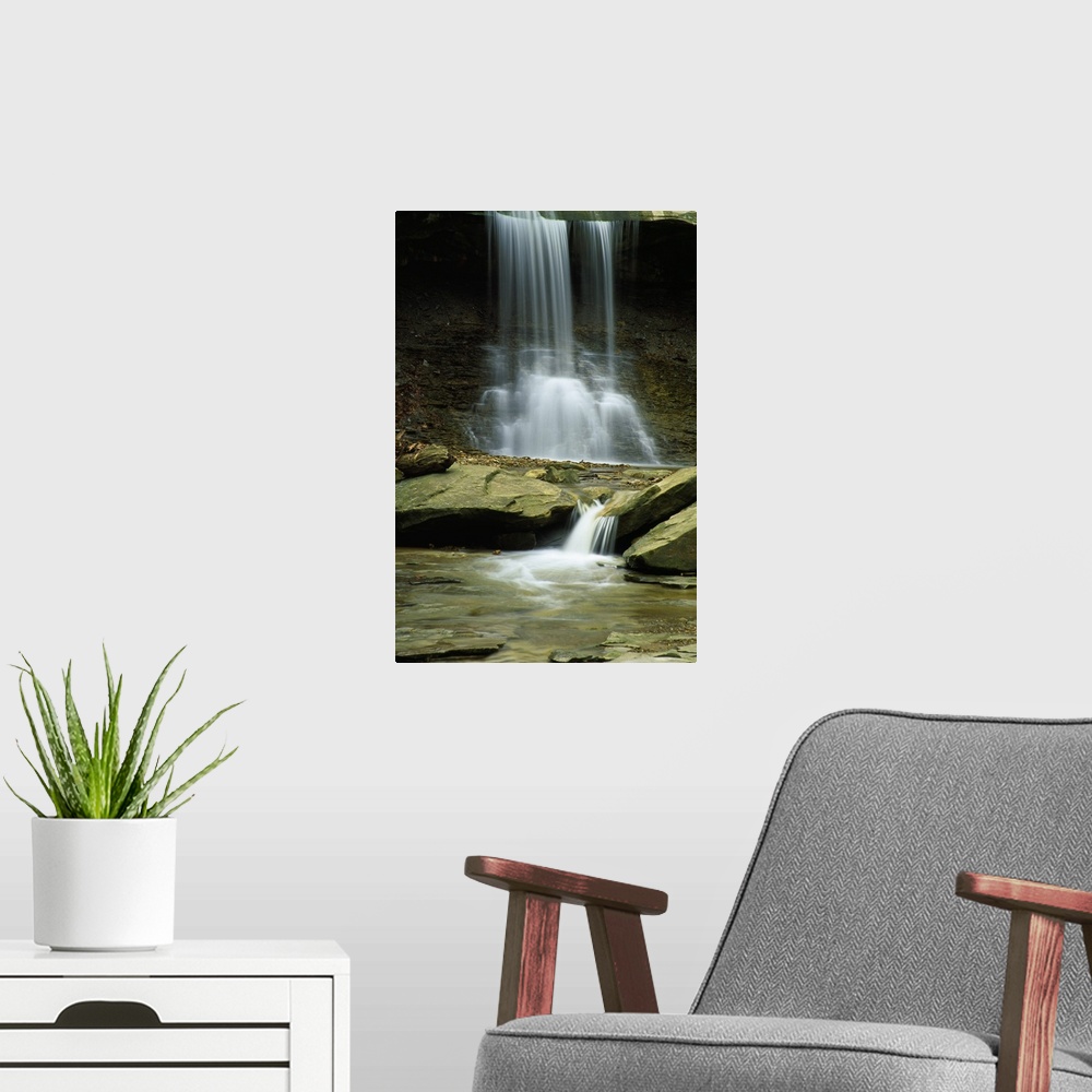 A modern room featuring Stream below Blue Hen Falls, Cuyahoga National Park, Ohio