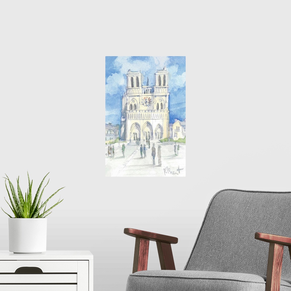 A modern room featuring Notre Dame de Paris