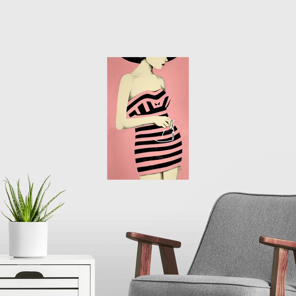 A modern room featuring Cotton Candy Stripes