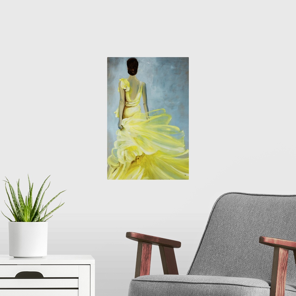 A modern room featuring Yellow Dress