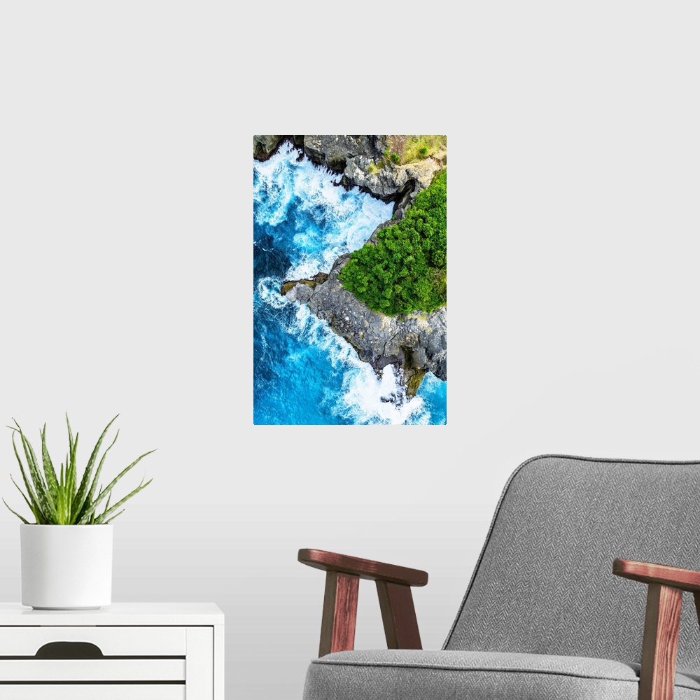 A modern room featuring Aerial Summer - Nusa Cliffs