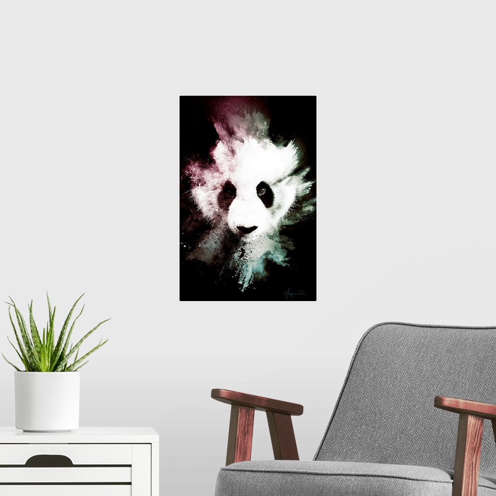 A modern room featuring Wild Explosion Collection - The Panda