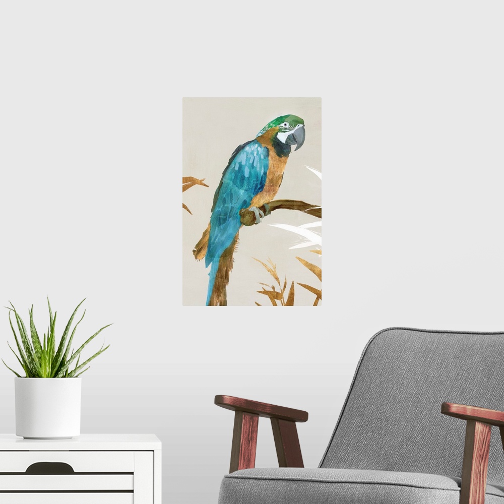 A modern room featuring Blue Parrot I