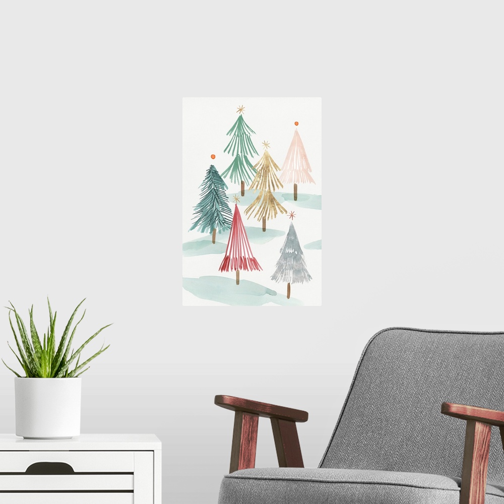 A modern room featuring Christmas Trees I