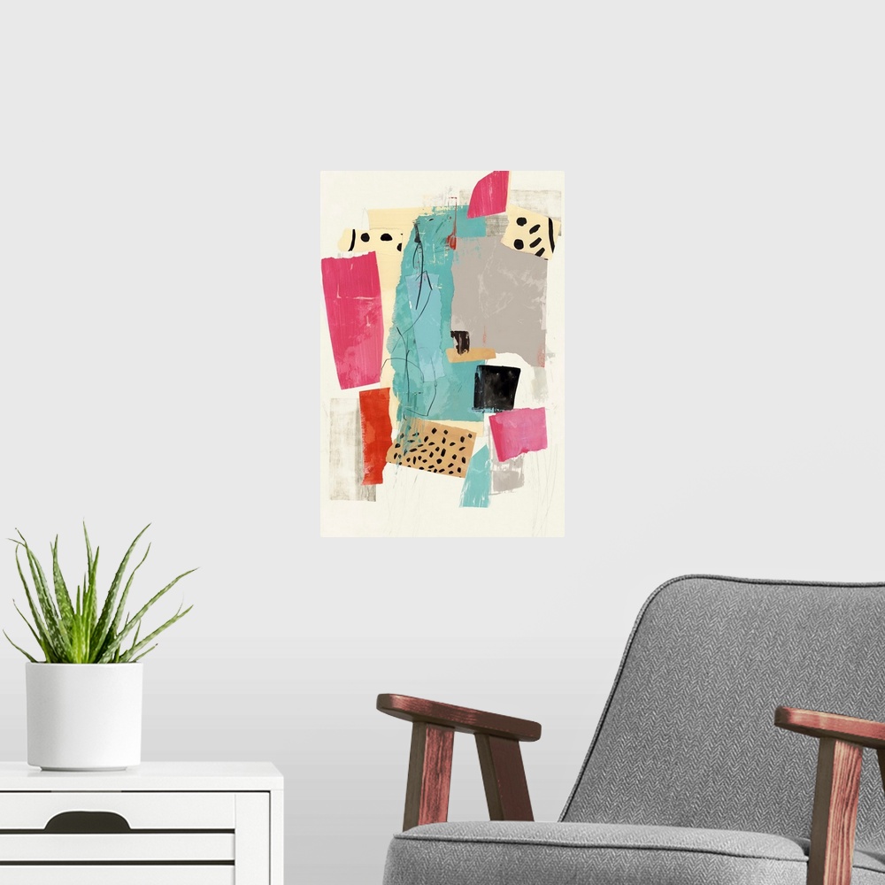 A modern room featuring Colourful Collage I