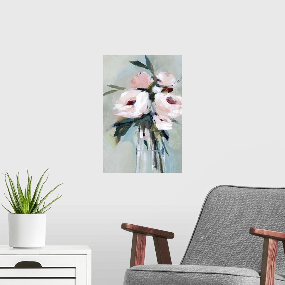 A modern room featuring Peonies in a Vase II