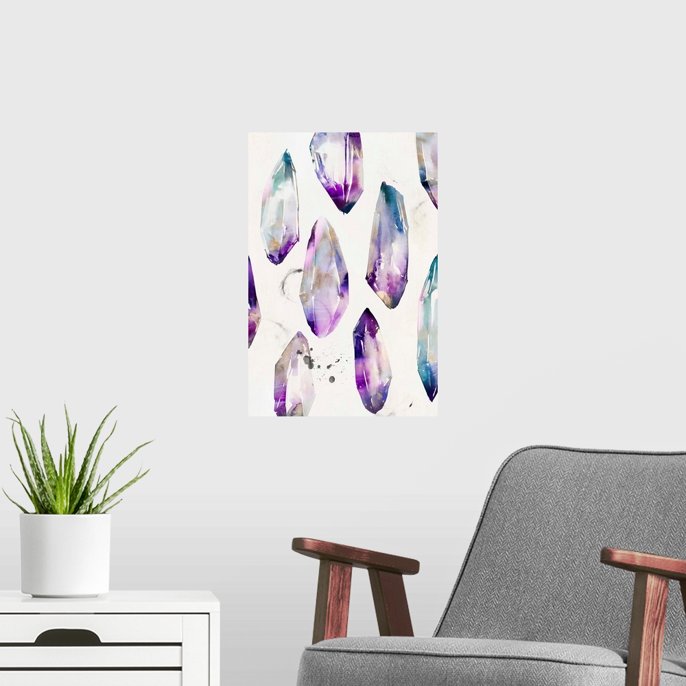 A modern room featuring Purple Gemstones I