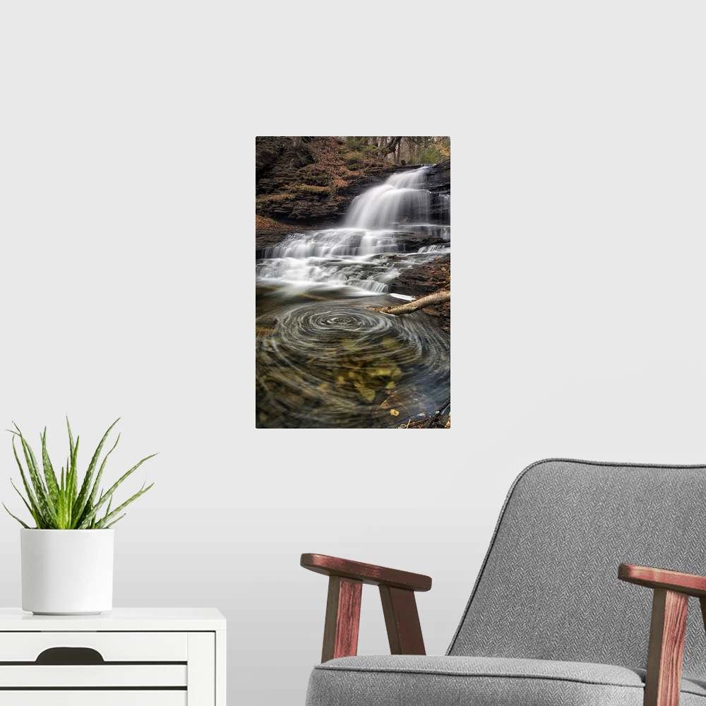 A modern room featuring Waterfalls in Ricketts Glen State Park, Pennsylvania.