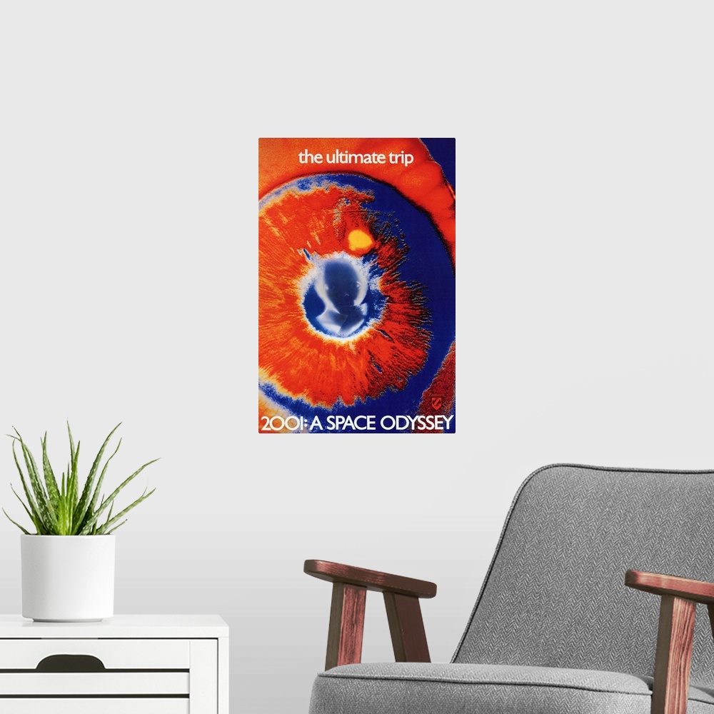 A modern room featuring 2001 Space Odyssey 1 Sci Fi Movie Poster