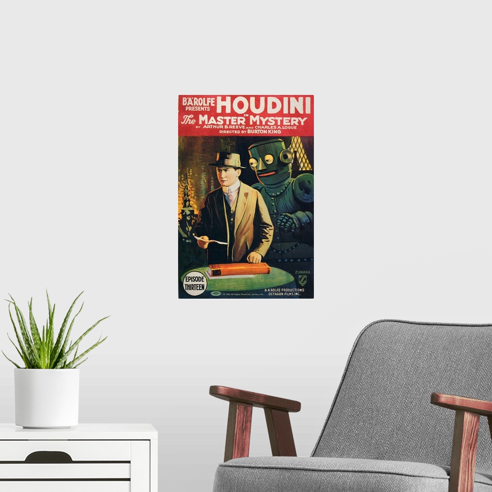 A modern room featuring Houdini The Master Mystery