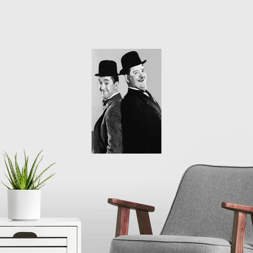 A modern room featuring Laurel and Hardy  - B&W Back to Back 4