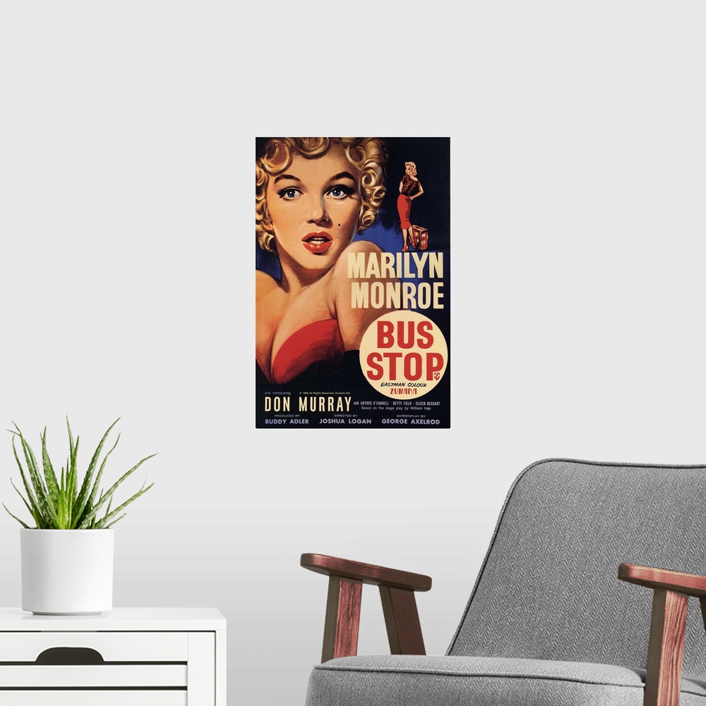 A modern room featuring Marilyn Monroe Bus Stop