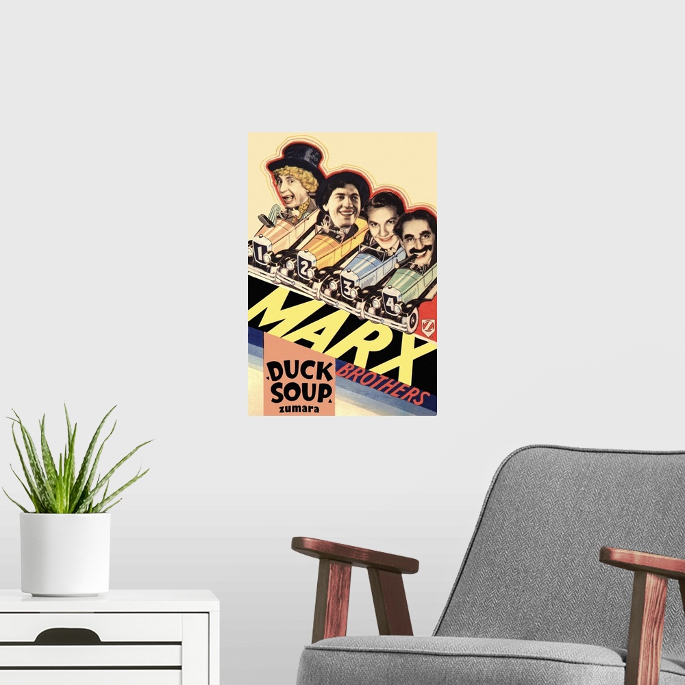 A modern room featuring Marx Brothers Duck Soup 1