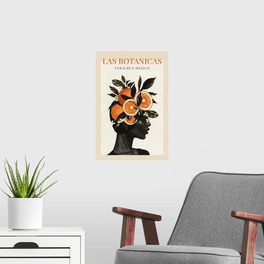 A modern room featuring Exhibition Poster - Botanical Exhibit Mexico