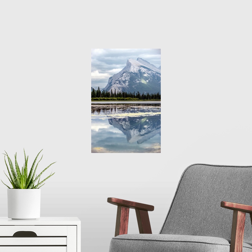 A modern room featuring Reflection of Mount Rundle on Vermilion Lakes in Banff National Park, Alberta, Canada.
