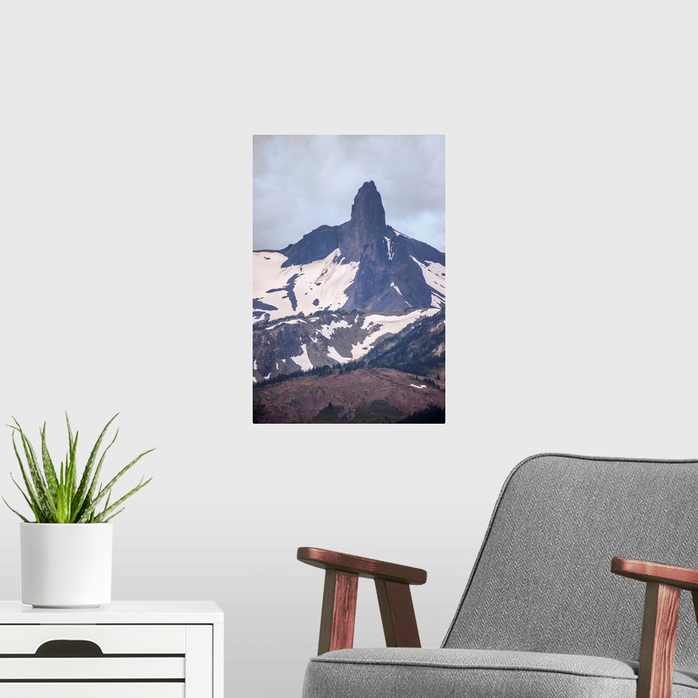 A modern room featuring View of the Black Tusk, Stratovolcano in British Columbia, Canada.