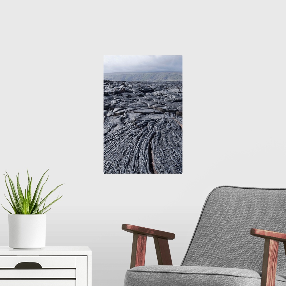 A modern room featuring Cooled lava from recent eruption, Kilauea Volcano, Hawaii, USA