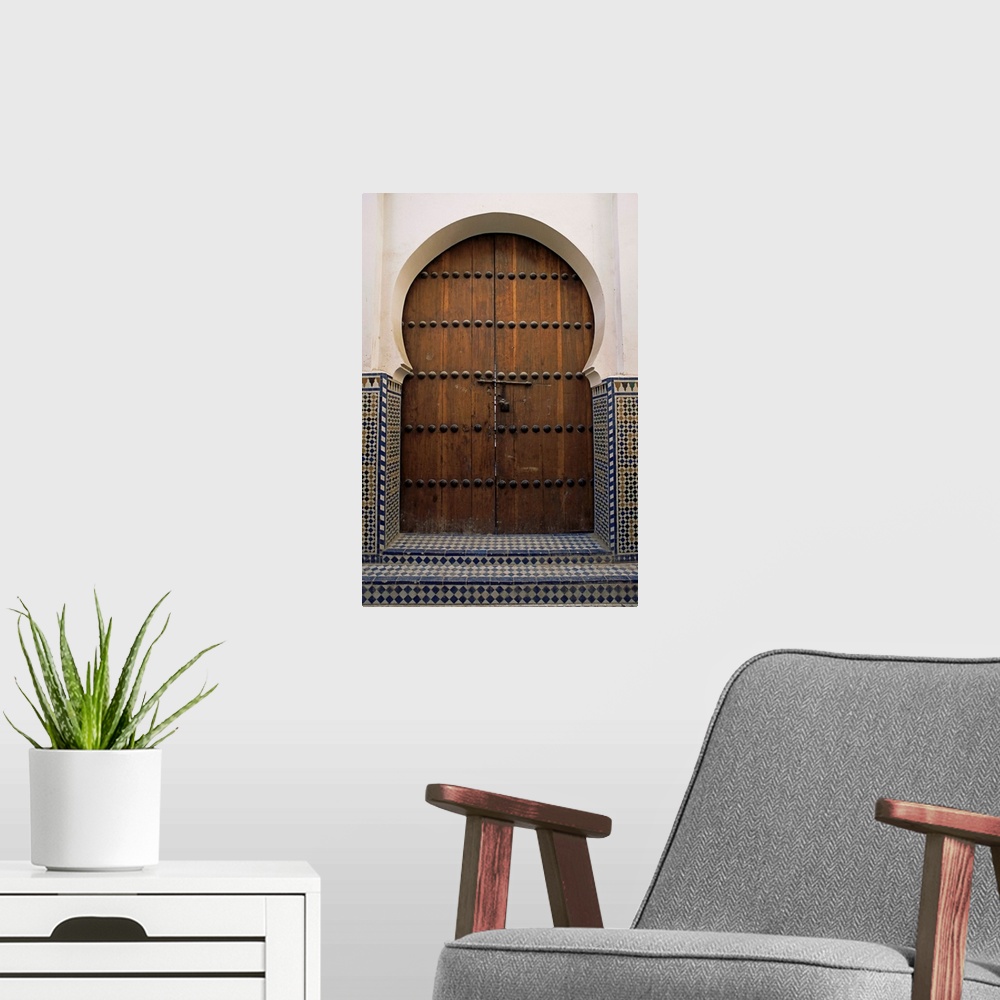 A modern room featuring Door in the Quartier des Andalous, Medina, Fes el Bali, Fez, Morocco, Africa