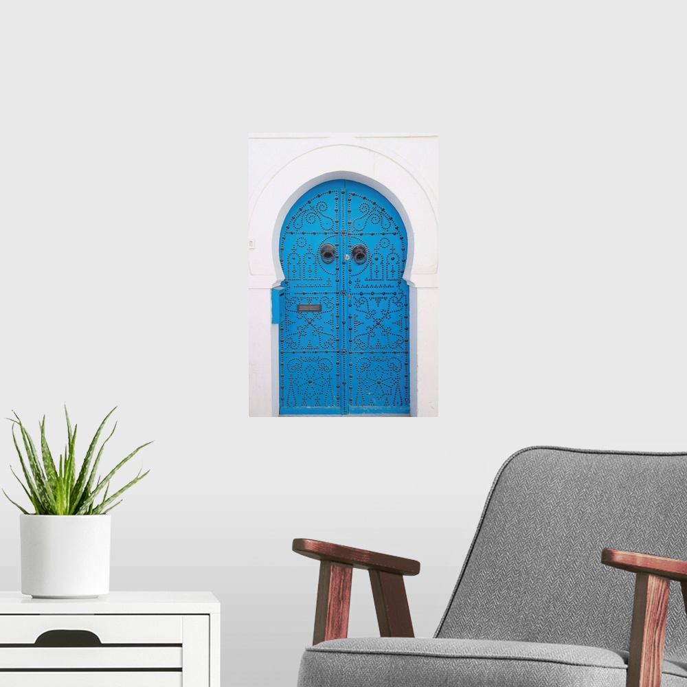 A modern room featuring Door, Sidi Bou Said, near Tunis, Tunisia, Africa