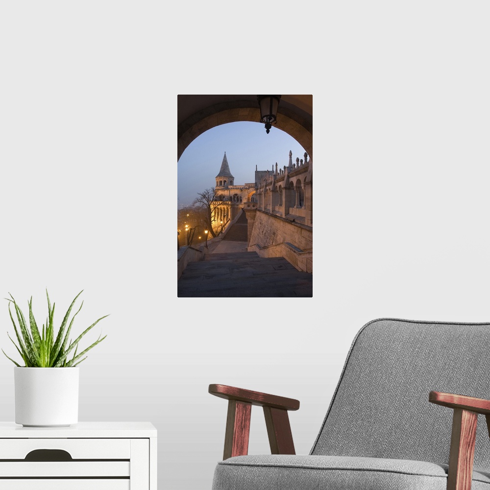 A modern room featuring Fishermans Bastion, Castle Hill area, Budapest, Hungary